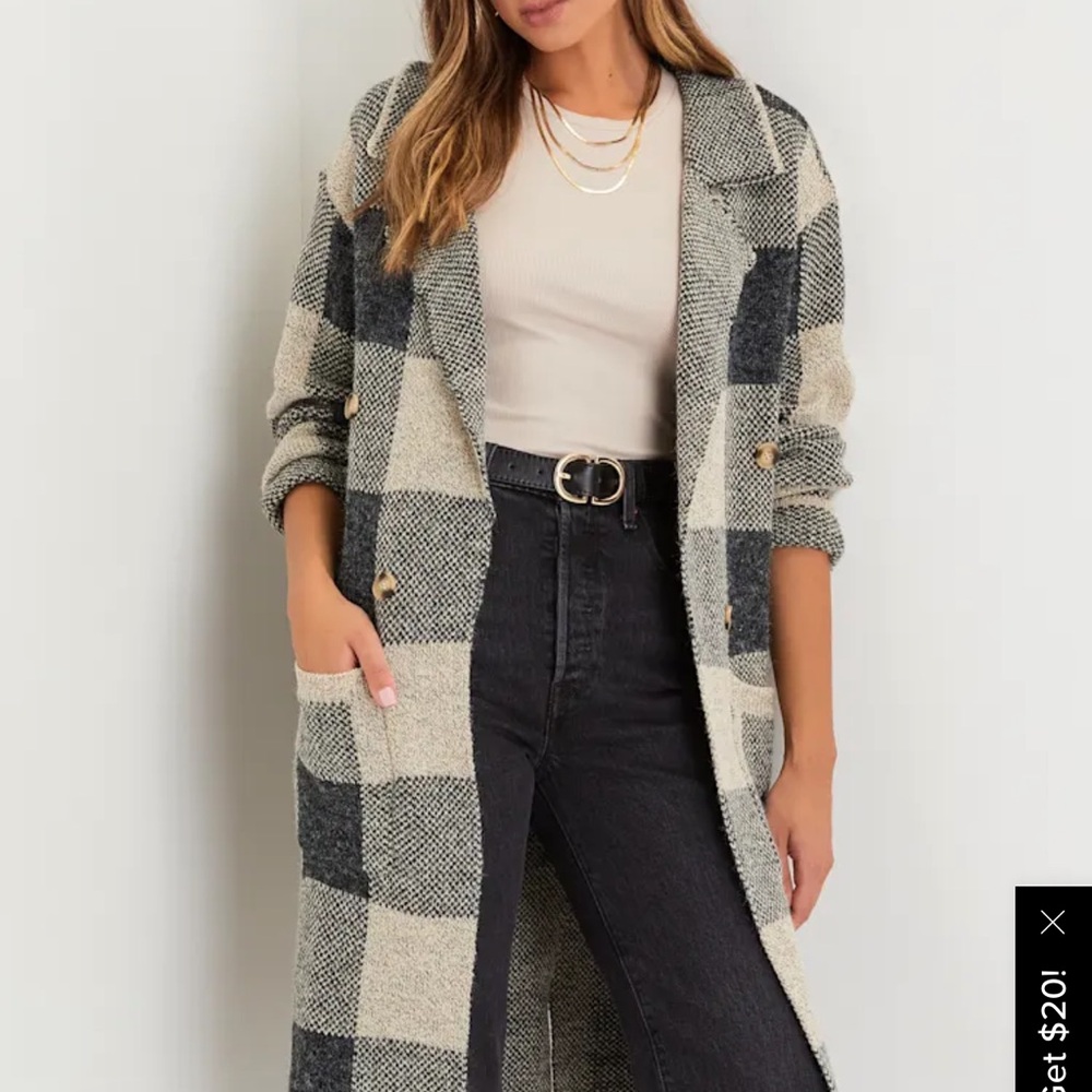 Lulu's Black and Cream Knit Sweater